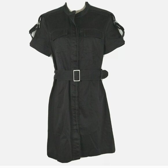 Kenneth Cole Dresses & Skirts - Kenneth Cole EUC black utility button down belted shirt dress size 8